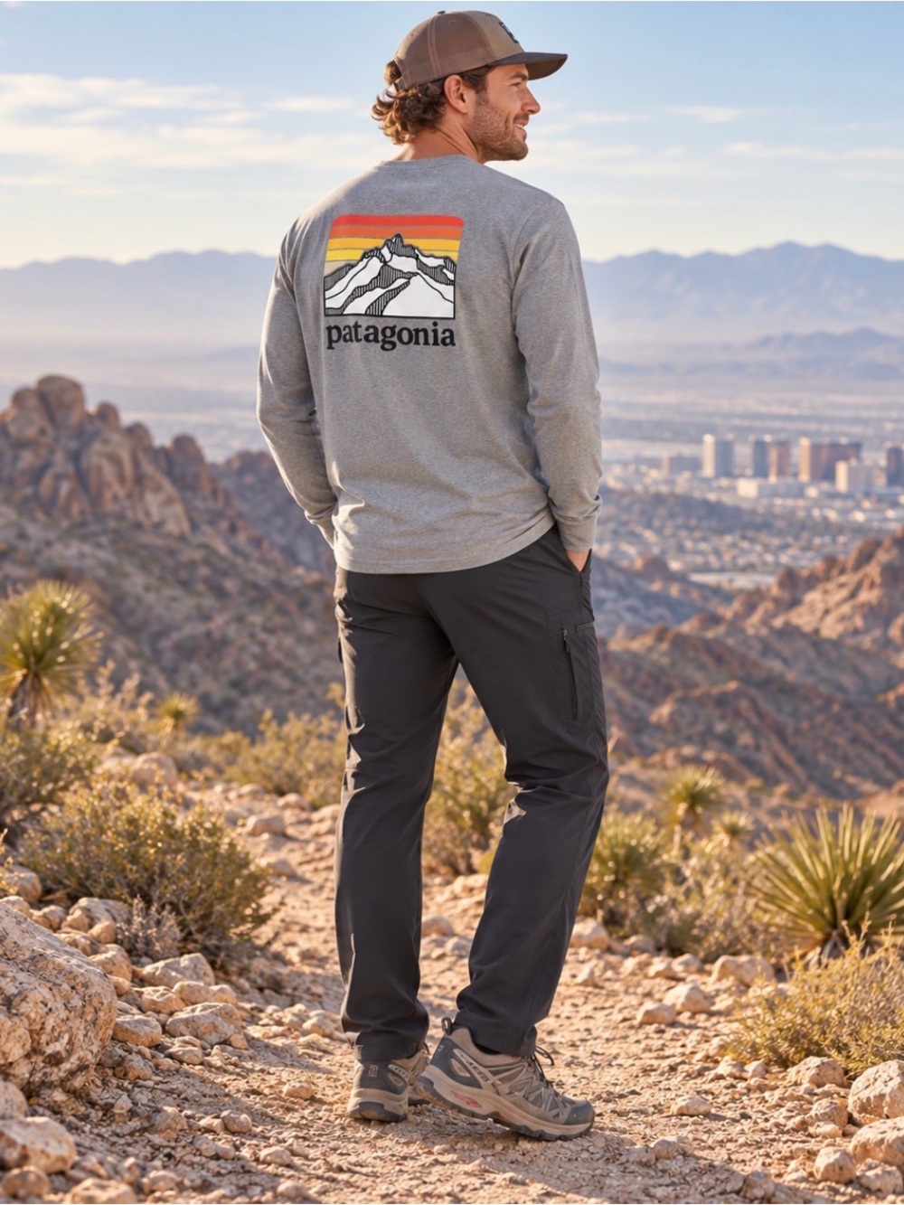 Patagonia Line Logo Ridge Responsibili-Tee Gray Men’s M